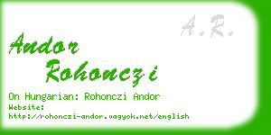 andor rohonczi business card